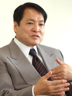 Tetsuo Kuboyama speaks during an interview Monday at his office in Tokyo's Minato Ward