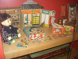 Antique Japanese toys are among the items on display at the Tokyo Toy Museum