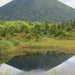 Mount Takada Odake reflecting off of Suiren Numa Pond, Hakkoda, Aomori Pref.