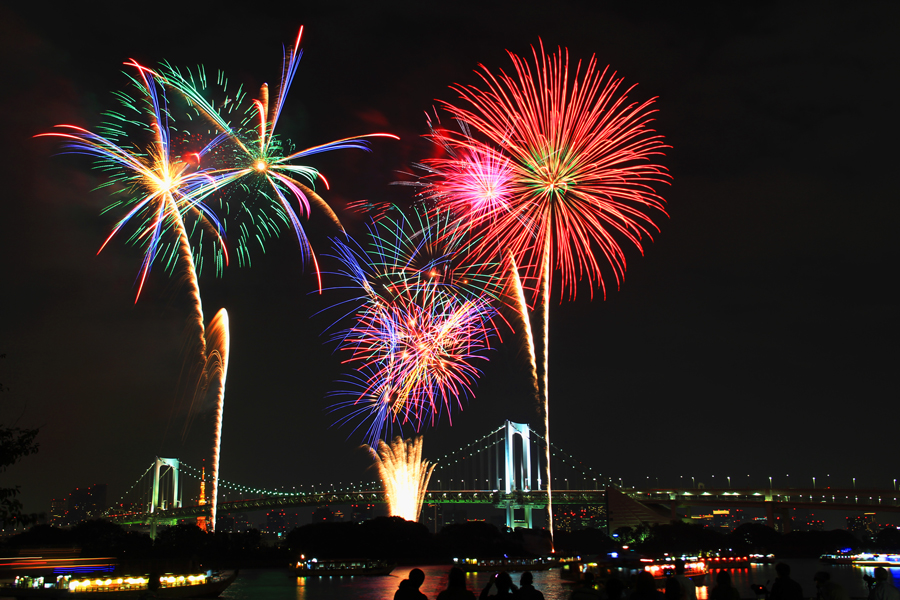 Splashing Fireworks, Hanabi Music, Odaiba, Tokyo