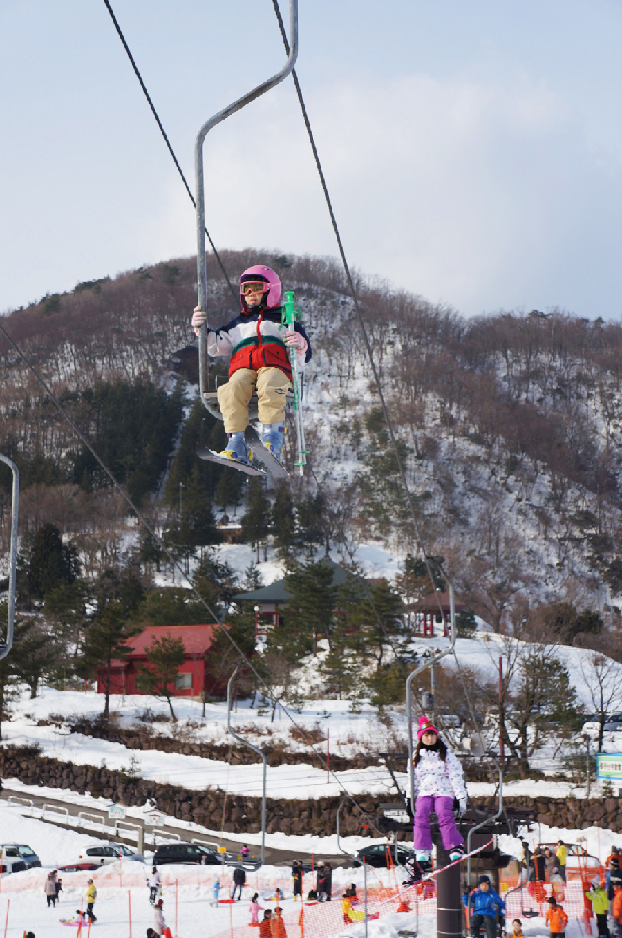 A child enjoys skiing, Kigoyama Ski Resort, Kanazawa, Ishikawa Pref.