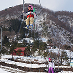 A child enjoys skiing, Kigoyama Ski Resort, Kanazawa, Ishikawa Pref.