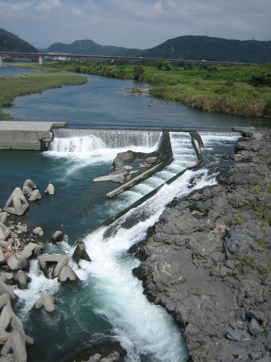 Small dam on Fujikawa River, Fuji, Shizuoka Pref.
