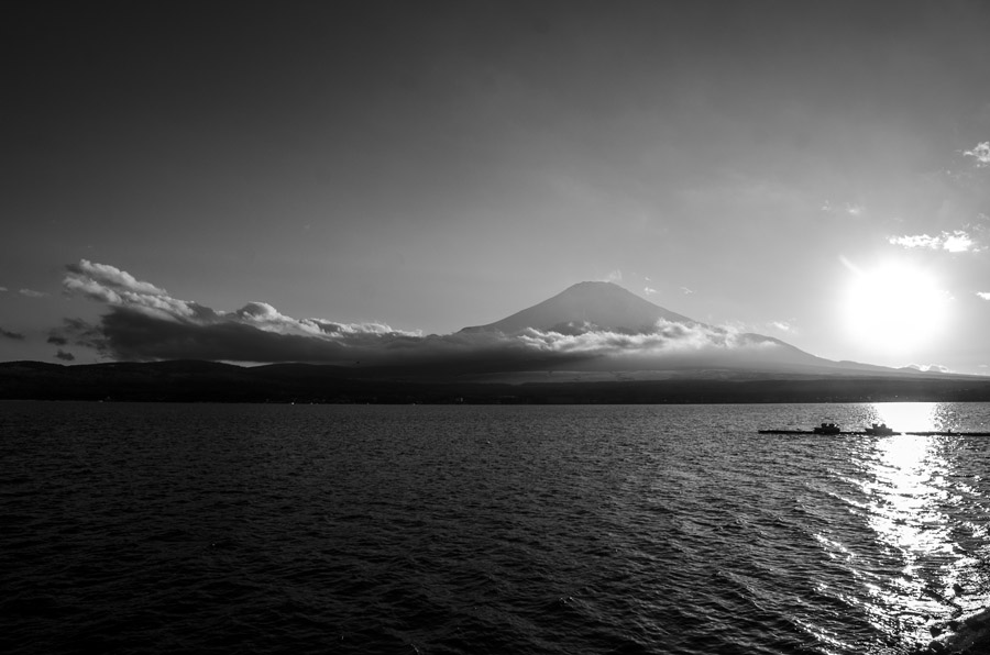 Fuji over Lake Yamanaka, Yamanashi Pref.