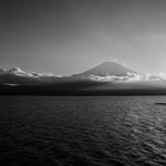 Fuji over Lake Yamanaka, Yamanashi Pref.