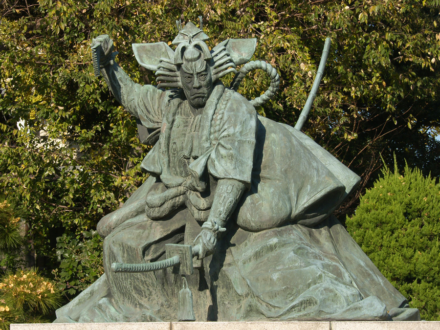 The statue of Ichikawa Danjuro IX at Sensoji Temple, Tokyo