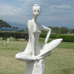 White statue of ballerina, Shimizu-cho, Shizuoka Pref.