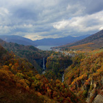 Kegon Falls and Lake Chuzenji from Akechidaira, Nikko, Tochigi Pref.