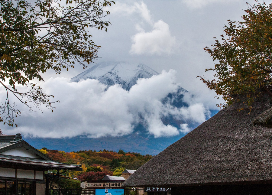 View of Mount Fuji from Oshino Hakkai located in the Fuji Five Lakes area, Yamanashi Pref.