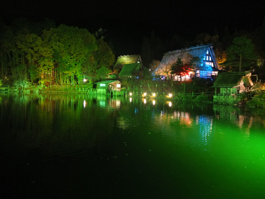 Illuminated Hida Folk Village, Takayama, Gifu Pref.
