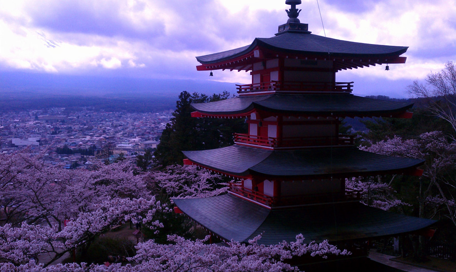 Famous pagoda in Sengen Shrine, Yamanashi Pref.