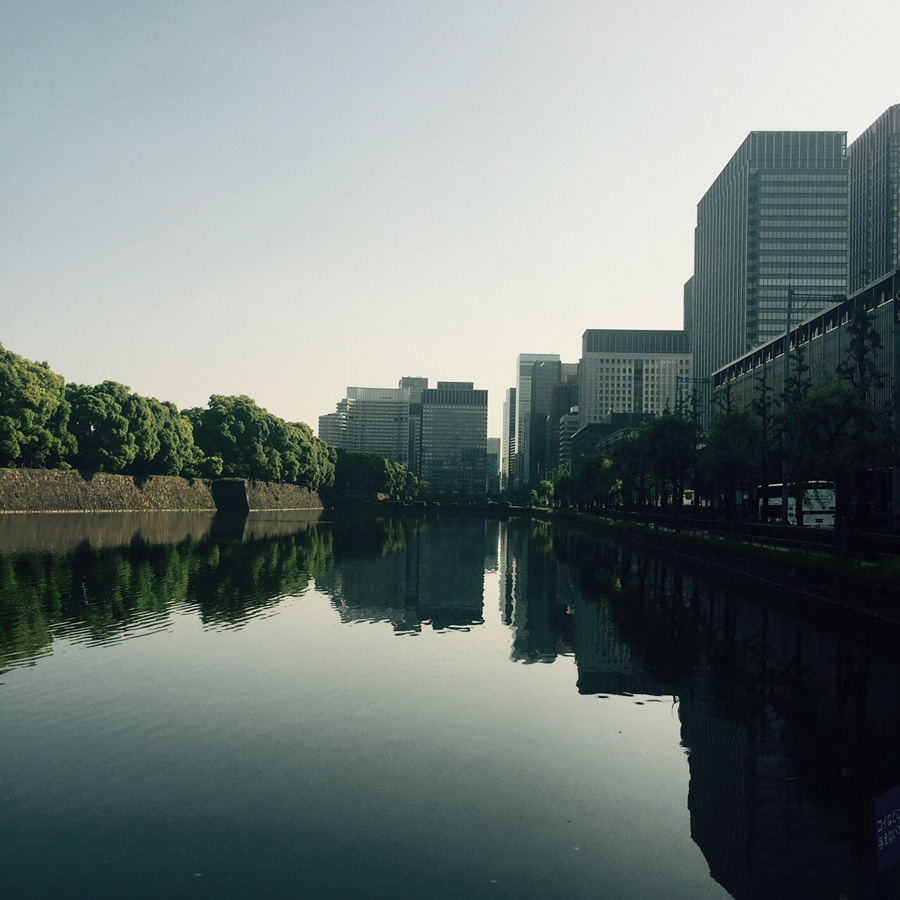 Beautiful early Sunday morning, The Imperial Palace, Tokyo
