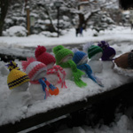 Cute mini snowmen, Kenrokuen Garden, Kanazawa, Ishikawa Pref.