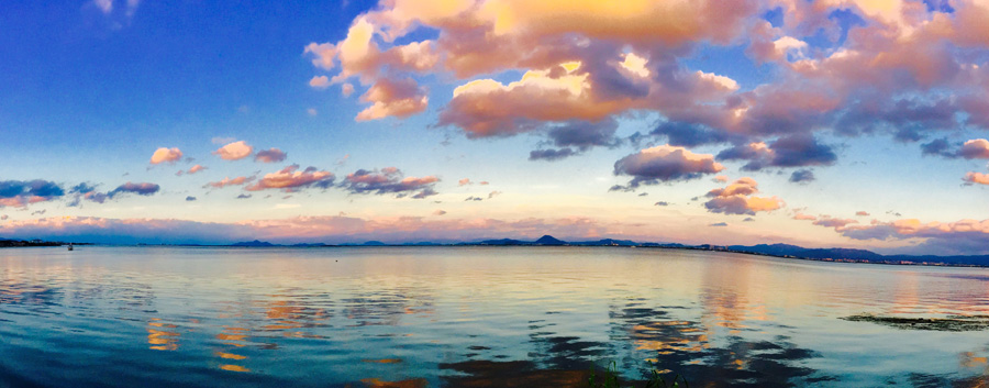 A calm and peaceful lake can sometimes look like a sea, Lake Biwa, Shiga Pref.