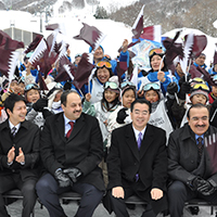 Yukinko Snow Camp was held in the city of Yubari, Hokkaido, in January 2012, in which 1,400 children and family members from the disaster-hit areas enjoyed skiing. | QATAR FRIENDSHIP FUND