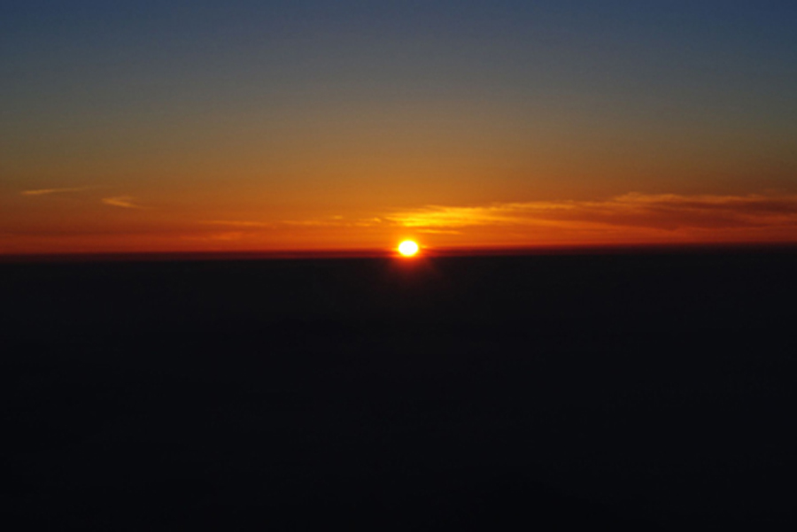 Sunrise seen from Mount Fuji summit