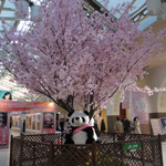 Cherry-blossom viewing panda, Ueno Stn.