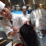 Sushi chef and the fish, Akasaka, Tokyo