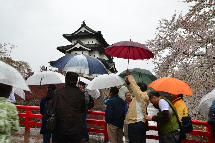 Rainy day in Hirosaki Castle, Aomori Pref.