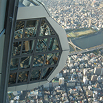 Tokyo Skytree looking down on Sumida River