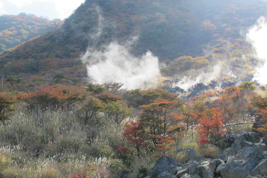 Owakudani in autumn, Hakone, Kanagawa Pref.