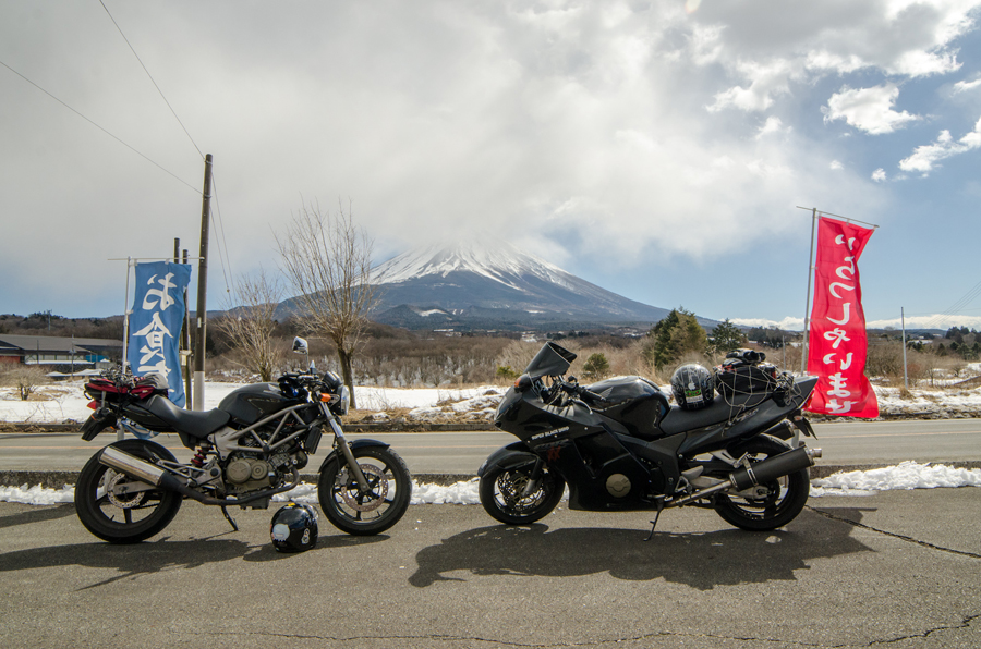 Motorcycles and Mount Fuji