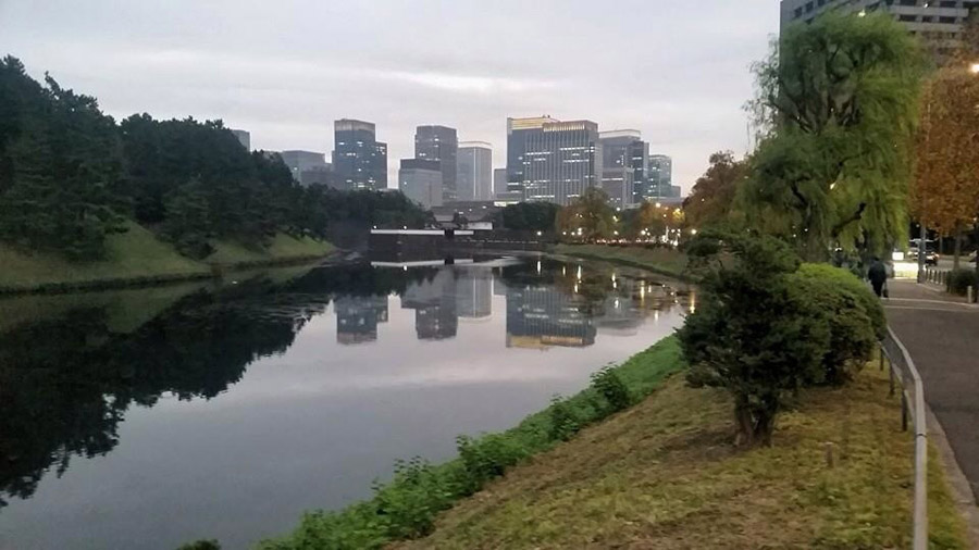 You can feel the cool breeze around the Imperial Palace.