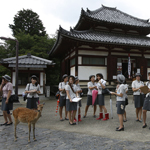 A group of young girls visiting Nara Park