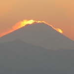 Sunset behind Fuji-san, Shizuoka Pref.