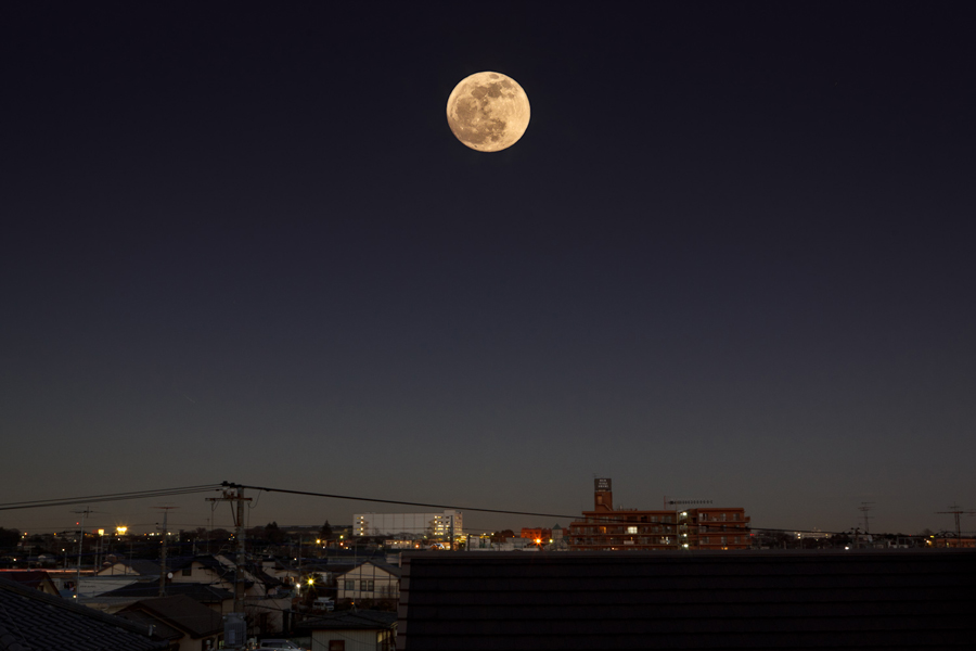 Full moon over Atsugi, Kanagawa Pref.