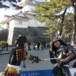 Fighting samurai, Odawara Castle Park, Kanagawa Pref.